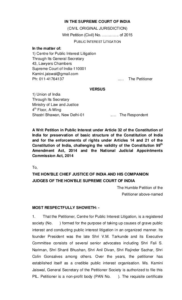 articles deals with public interest litigations